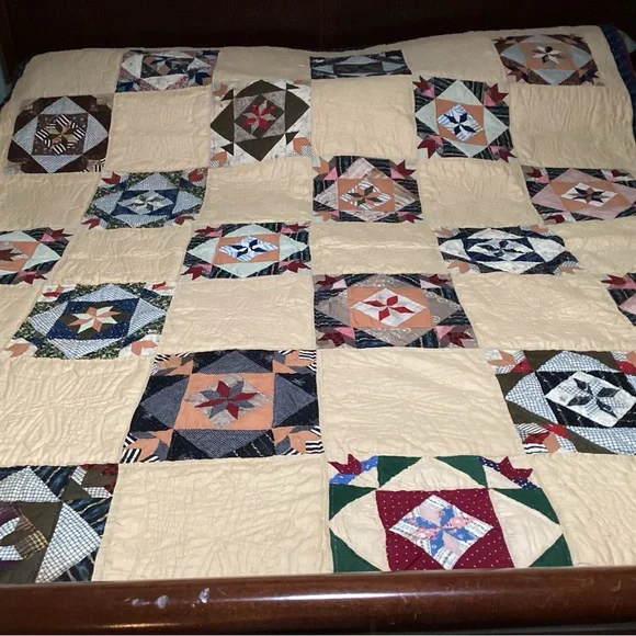 Cream Geometric Quilt Timeless Design Bedding